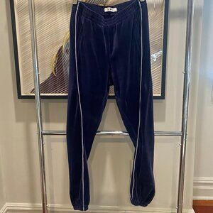 Tory Sport Velour Colorblock Track Joggers (Size M, Blue + Cream)